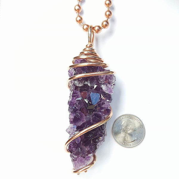 SOLID Copper Wrapped Amethyst Cluster KEY CHAIN [SOLD OUT]